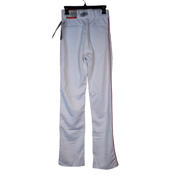 LOUISVILLE SLUGGER RELAX FIT X DRY OPEN BOTTOM MEN'S WHITE BASEBALL PANTS SMALL - Picture 2 of 9